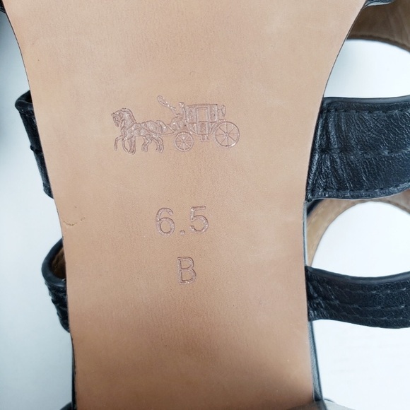 Coach Terry Black Leather Sandals Size 6.5 - Picture 8 of 10